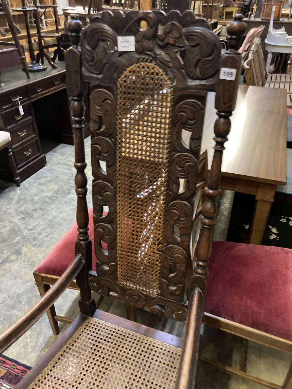 A Carolean beech side chair